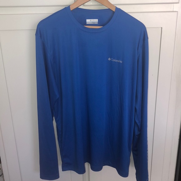 Men’s Large Columbia Royal Blue Long Sleeve Performance Shirt - Picture 1 of 3